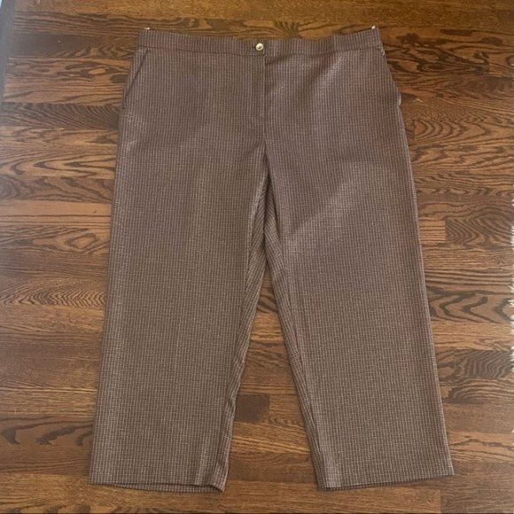 Persona by Marina Rinaldi Houndstooth Metallic Dress Pants size 31 US 22W - Picture 9 of 16